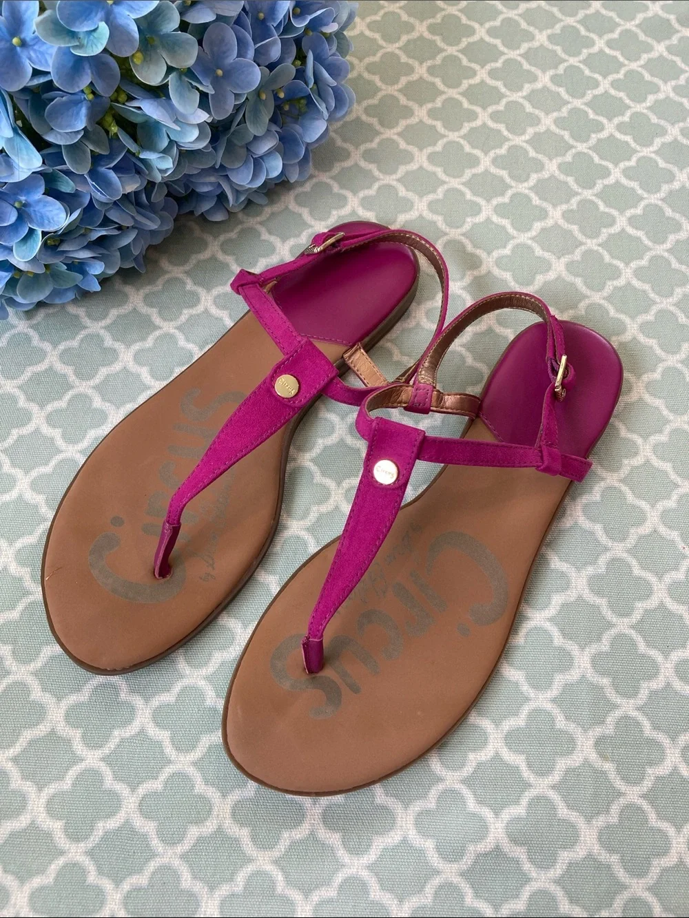 Circus Sam Edelman Cayden Fuchsia Thong Sandals 8
